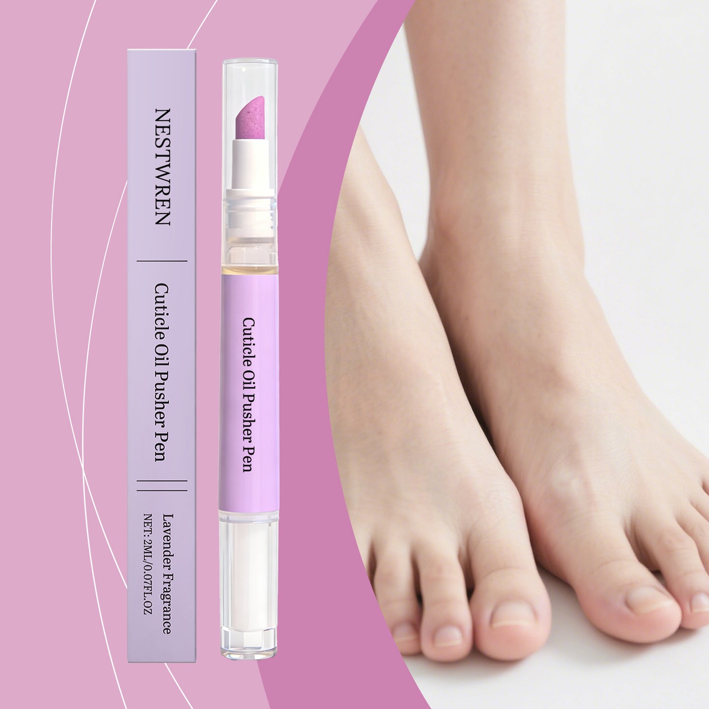 NESTWREN Portable Cuticle Oil Pusher Pen