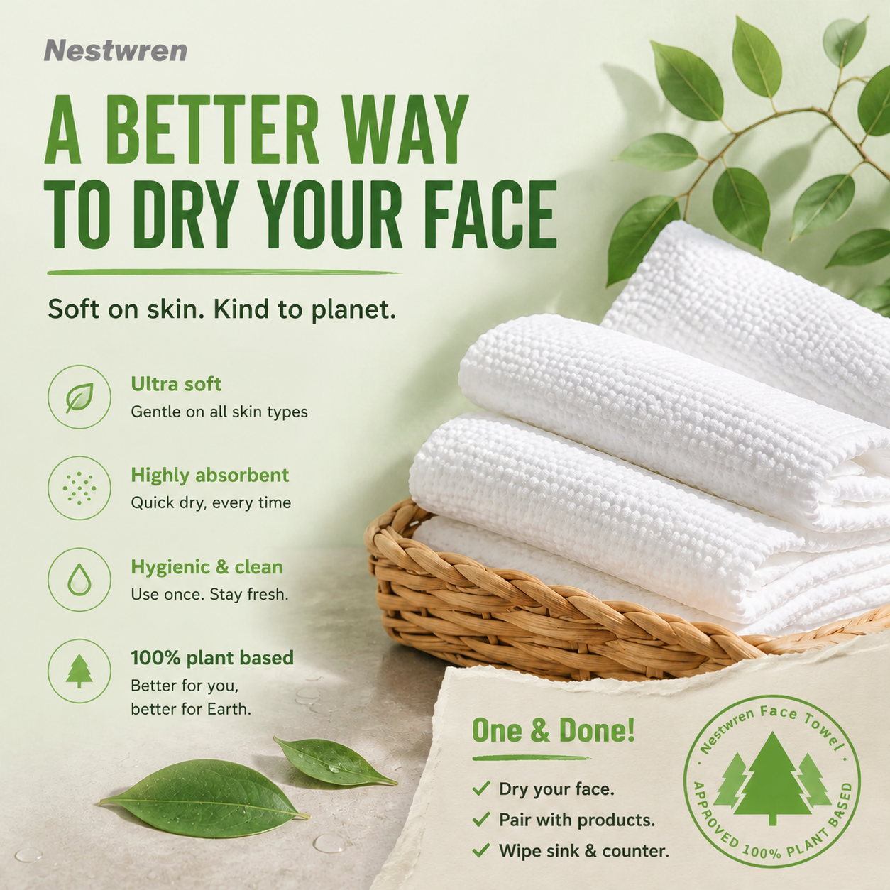NESTWREN Cloud Facial Towels